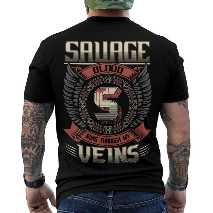 Savage Blood  Run Through My Veins Name V2 Men's Crewneck Short Sleeve Back Print T-shirt