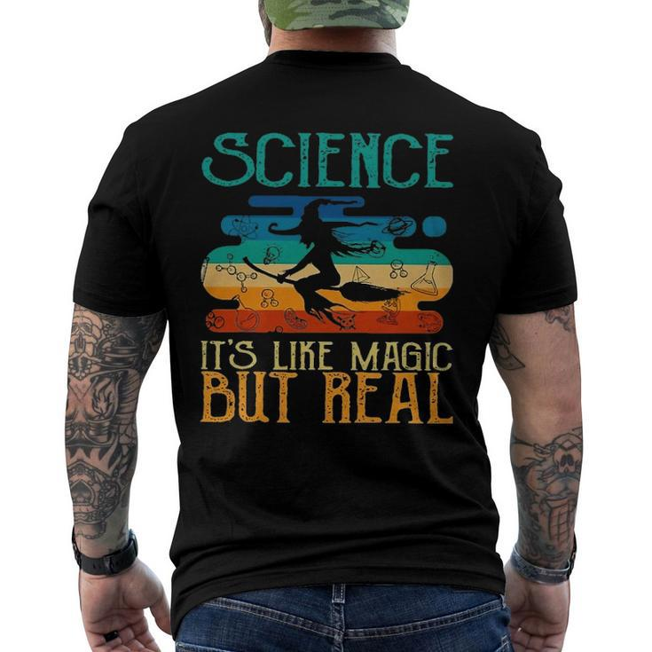 Science Its Like Magic But Real Vintage Retro Men's Back Print T-shirt