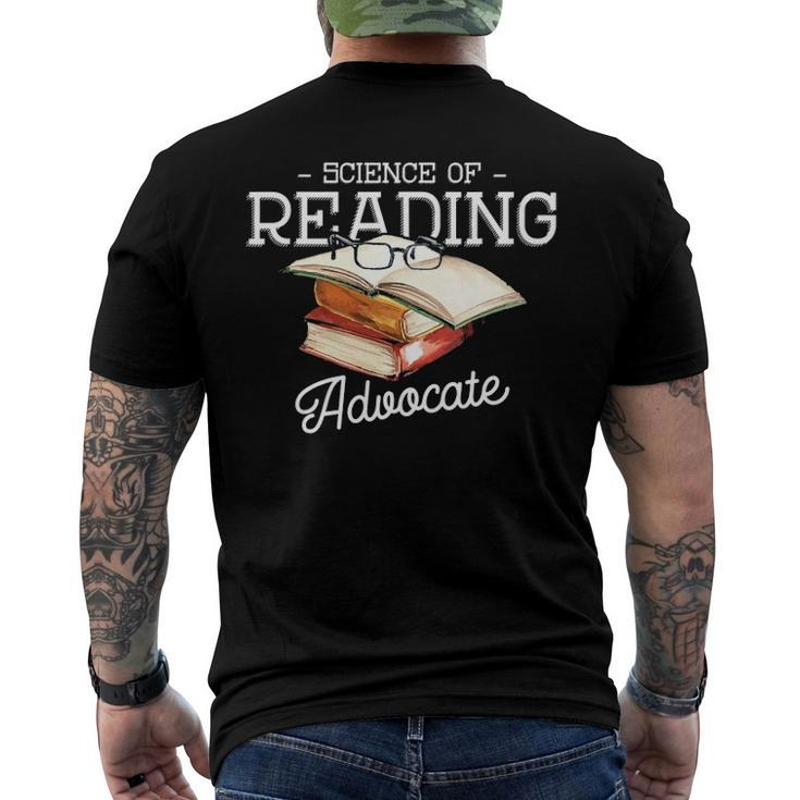 Science Of Reading Advocate Books Literature Book Reader Men's Back Print T-shirt