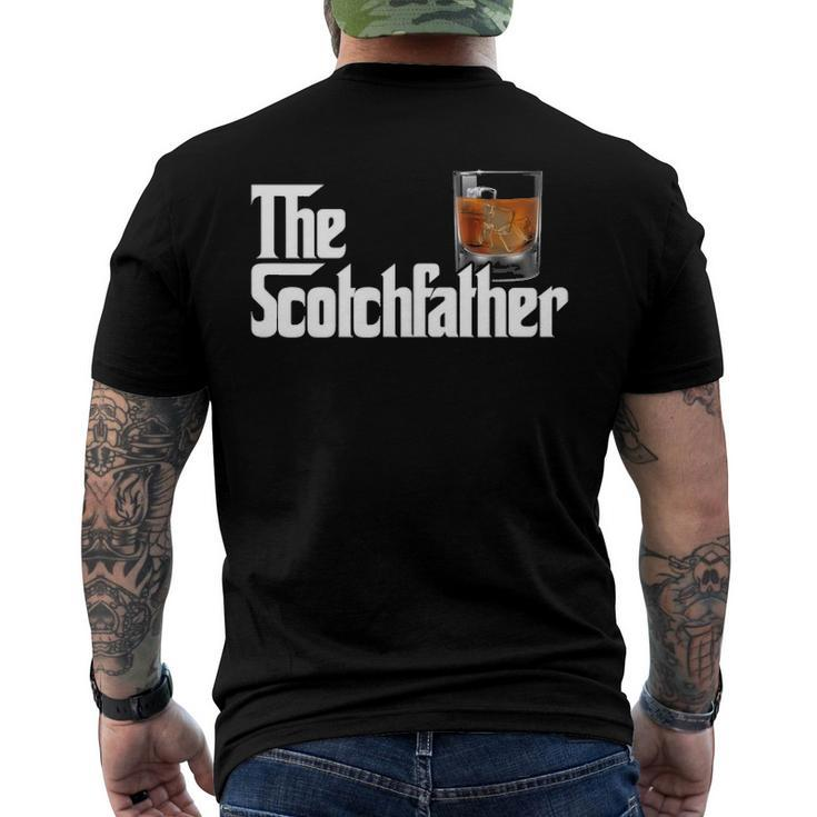 Mens The Scotchfather Scotch Father Dad Fathers Day Drinking Men's Back Print T-shirt