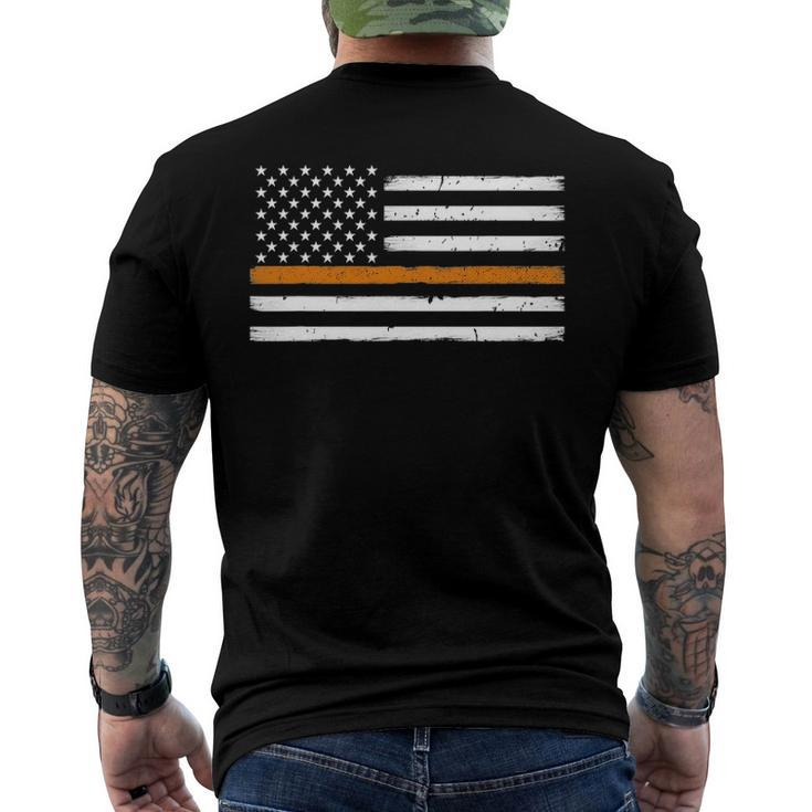 Search And Rescue Team Thin Orange Line Flag Men's Back Print T-shirt