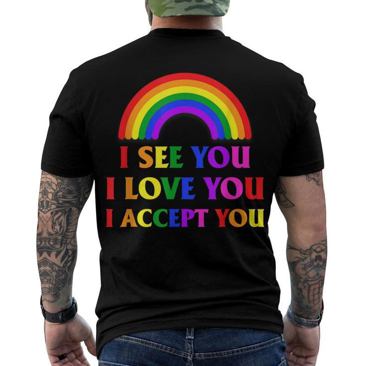 I See I Love You I Accept You - Lgbtq Ally Gay Pride Men's T-shirt Back Print