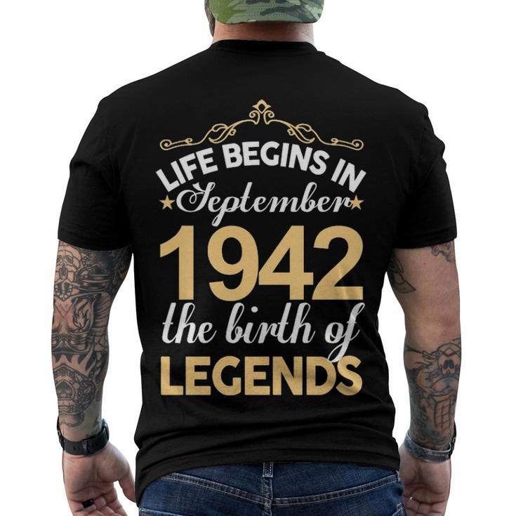 September 1942 Birthday Life Begins In September 1942 V2 Men's T-Shirt Back Print