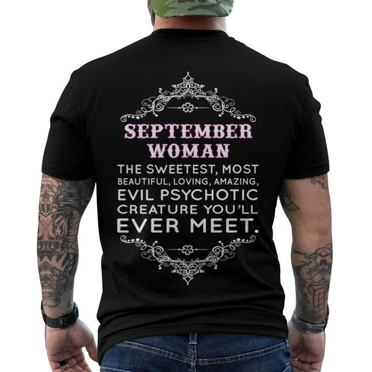 September Woman The Sweetest Most Beautiful Loving Amazing Men's T-Shirt Back Print