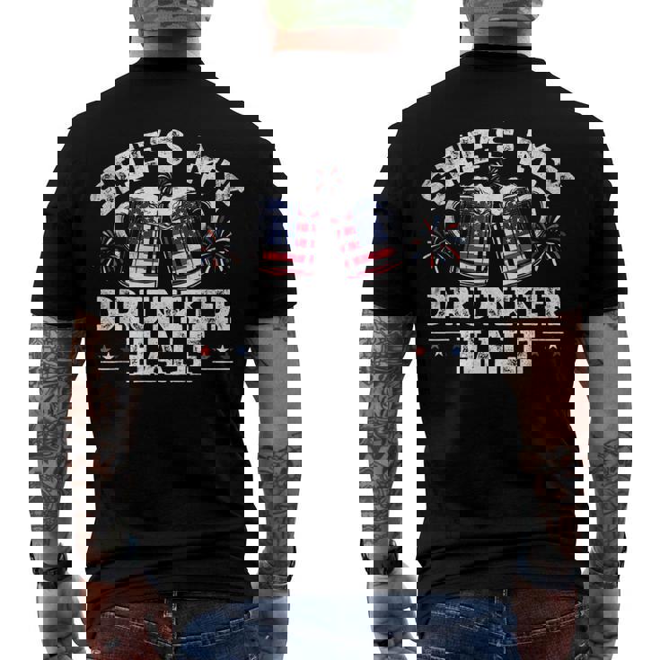 Shes My Drunker Half Beer Couple Matching 4Th Of July Men's T-shirt Back Print