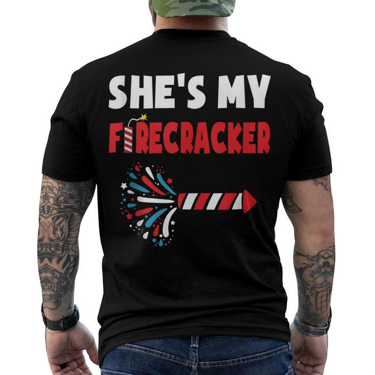 Shes My Firecracker 4Th Of July Matching Couples Cute Men's T-shirt Back Print