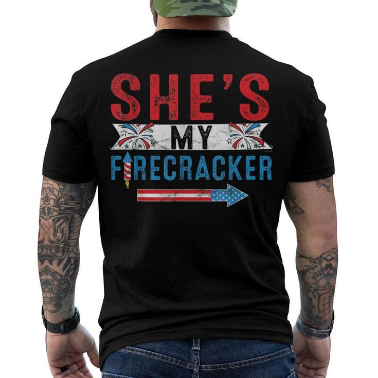 Mens Shes My Firecracker 4Th July Matching Couples For Him Men's T-shirt Back Print
