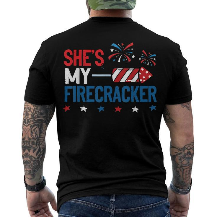 Shes My Firecracker 4Th July Matching Couples For Him Men's T-shirt Back Print
