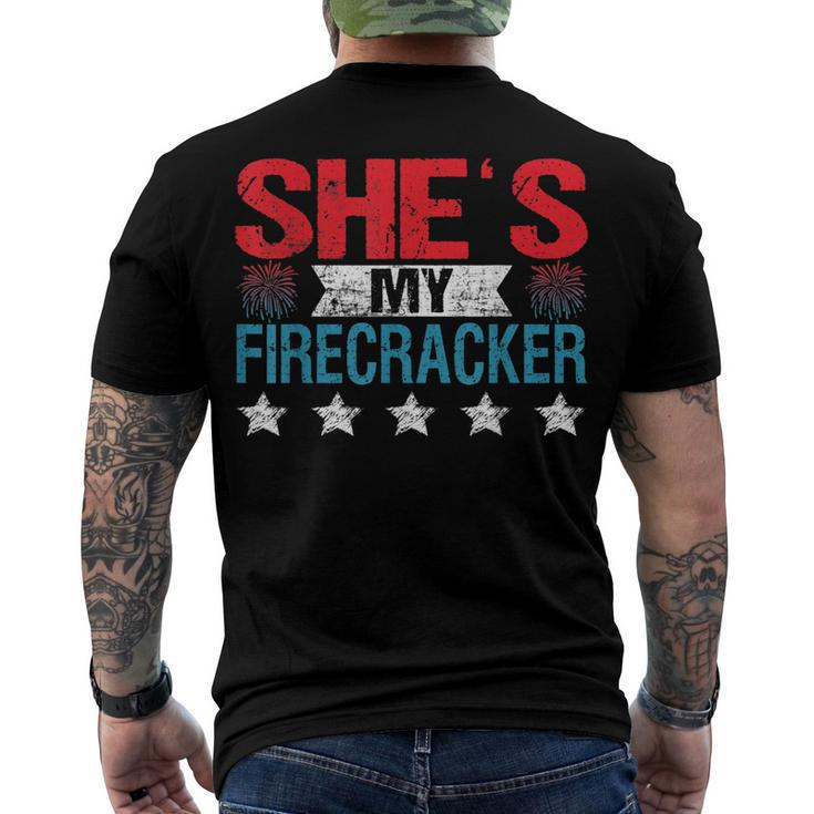 Shes My Firecracker His And Hers 4Th July Matching Couples Men's T-shirt Back Print