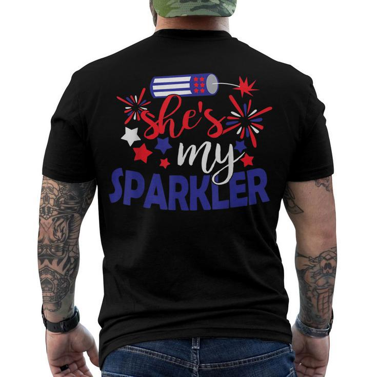 Shes My Sparkler 4Th Of July Matching Couples Men's T-shirt Back Print