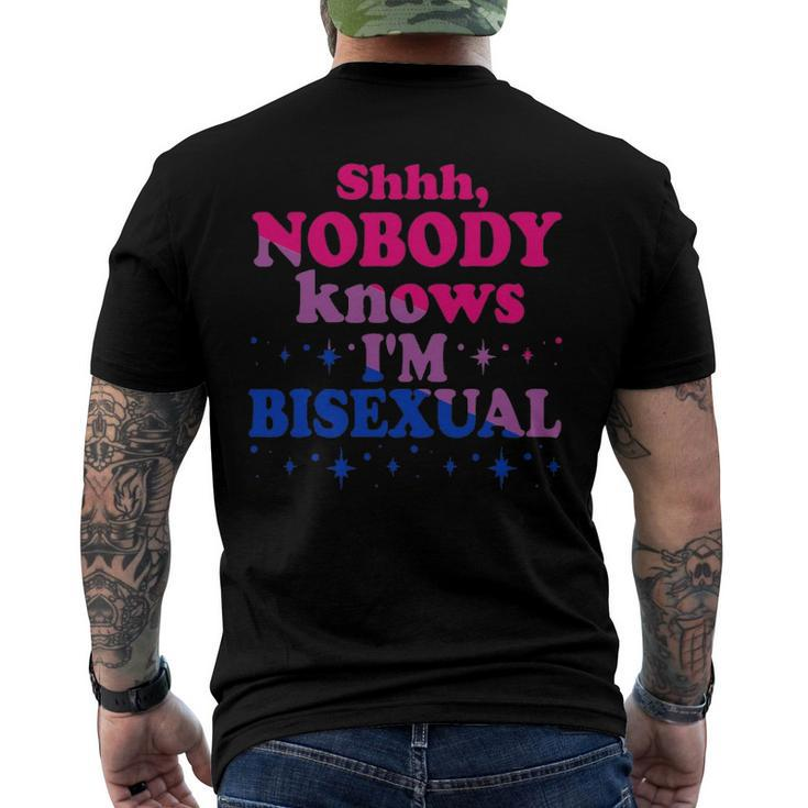 Shhh Nobody Knows Im Bisexual Lgbt Pride Men's Back Print T-shirt