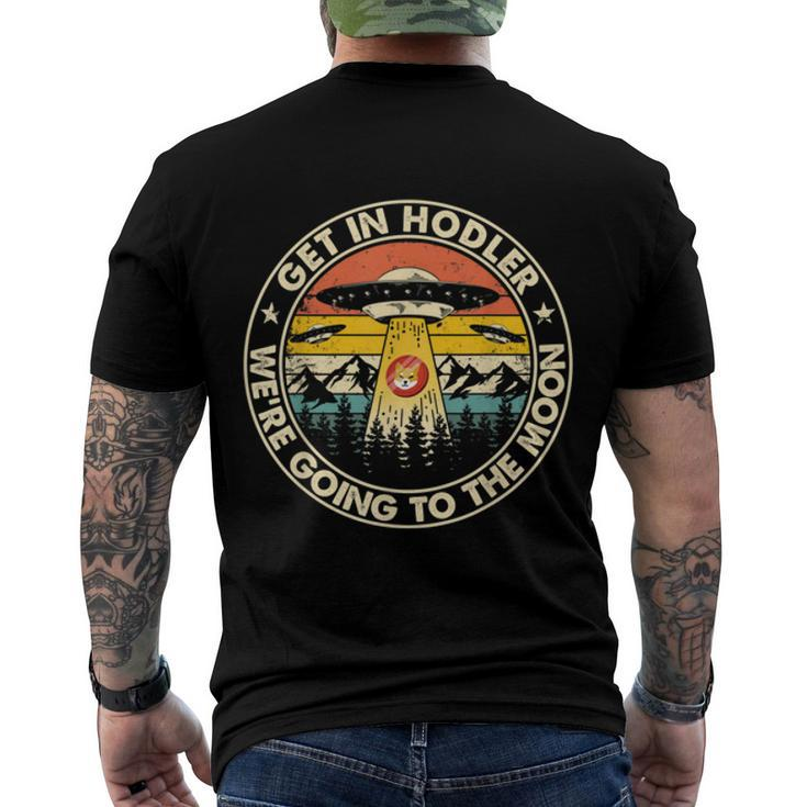 Shiba Inu Token Coin Alien Abduction Get In Hodler Were  Men's Crewneck Short Sleeve Back Print T-shirt