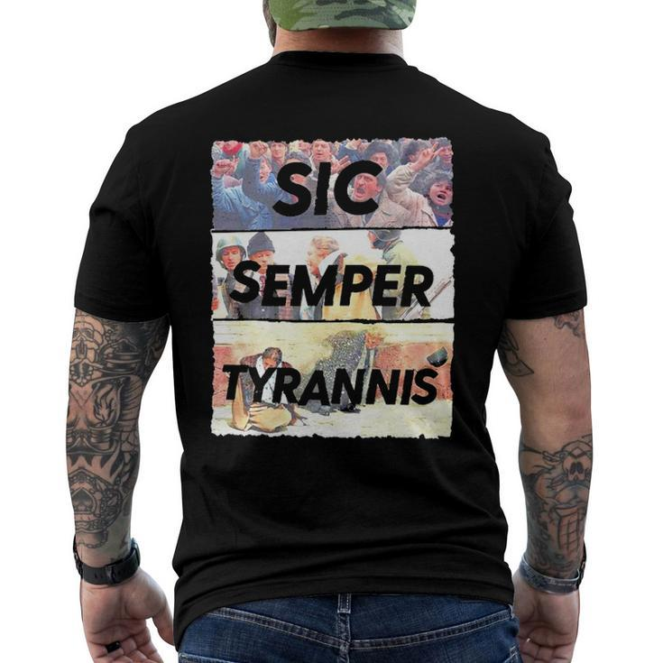 Sic Semper Tyrannis Nicolae Ceaușescu Men's Back Print T-shirt