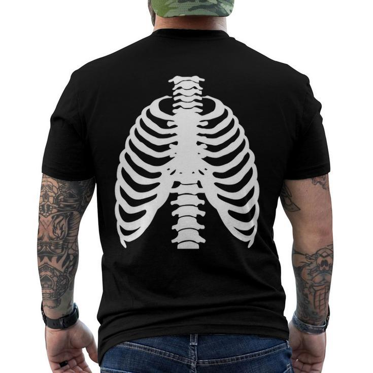 Skeleton Rib Costume Halloween Skeleton Bones Costume Men's Back Print T-shirt