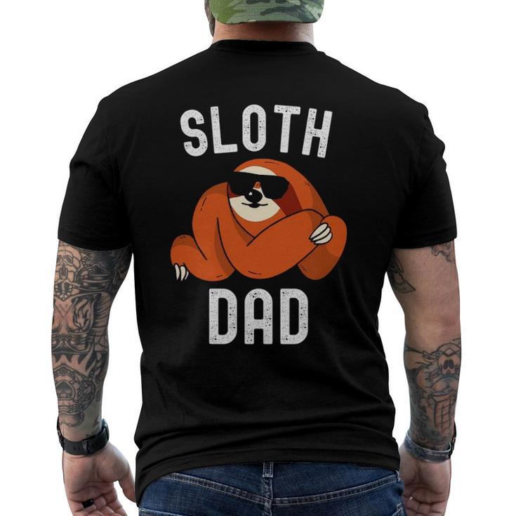 Sloth Dad Fathers Day Men Sloth Daddy Sloth Lover Lazy Men's Back Print T-shirt
