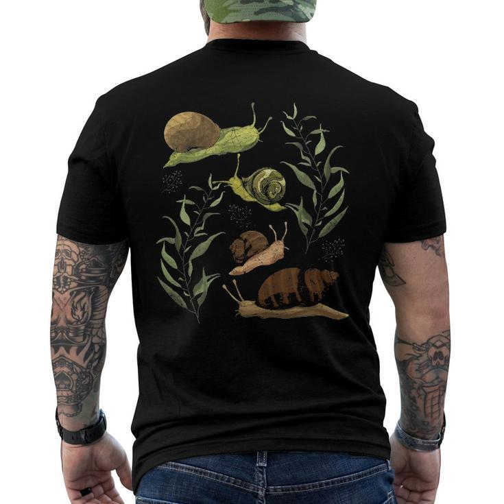 Sluggish Gastropod Nature Slug Animal Cottagecore Snail Men's Back Print T-shirt