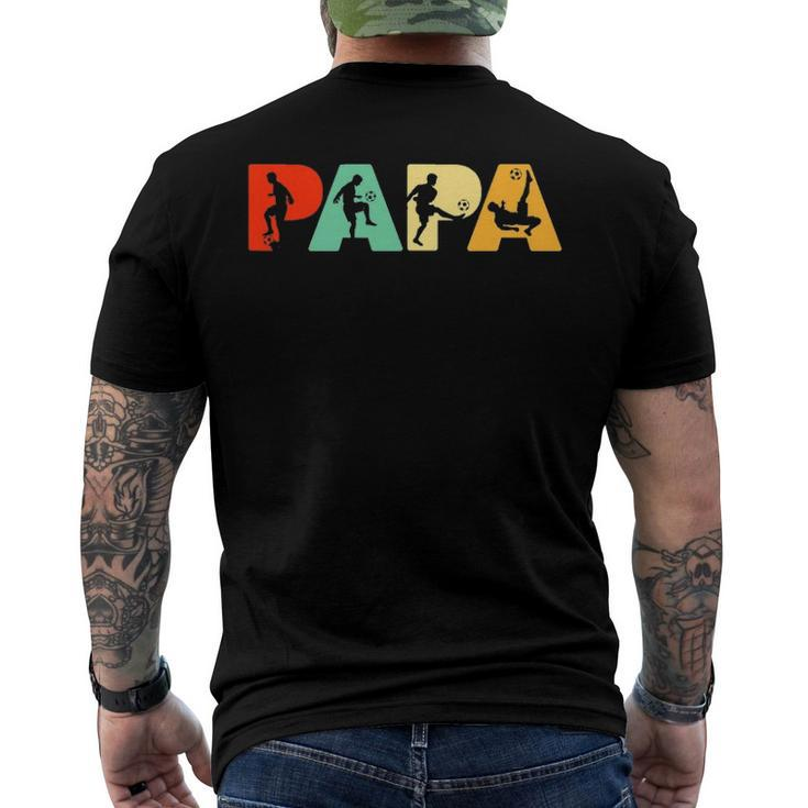 Mens Soccer Dad Retro Papa Soccer Men's Back Print T-shirt