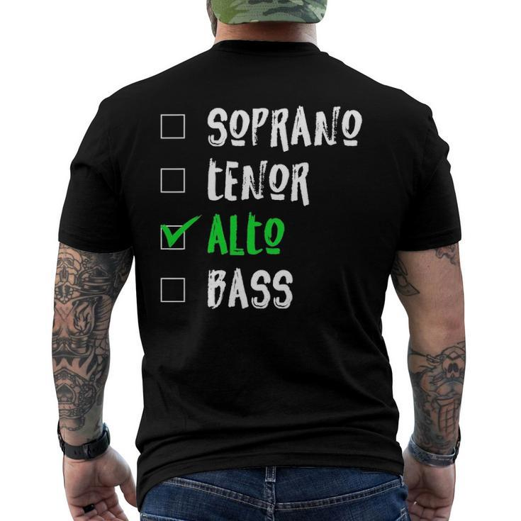 Soprano Tenor Alto Singer Singing Choir Music Chorus Men's Back Print T-shirt