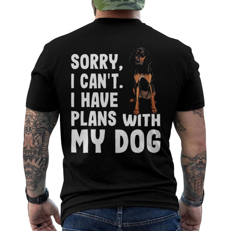 Sorry I Cant I Have Plans With My Black Tan Coonhound Dog Men's Back Print T-shirt