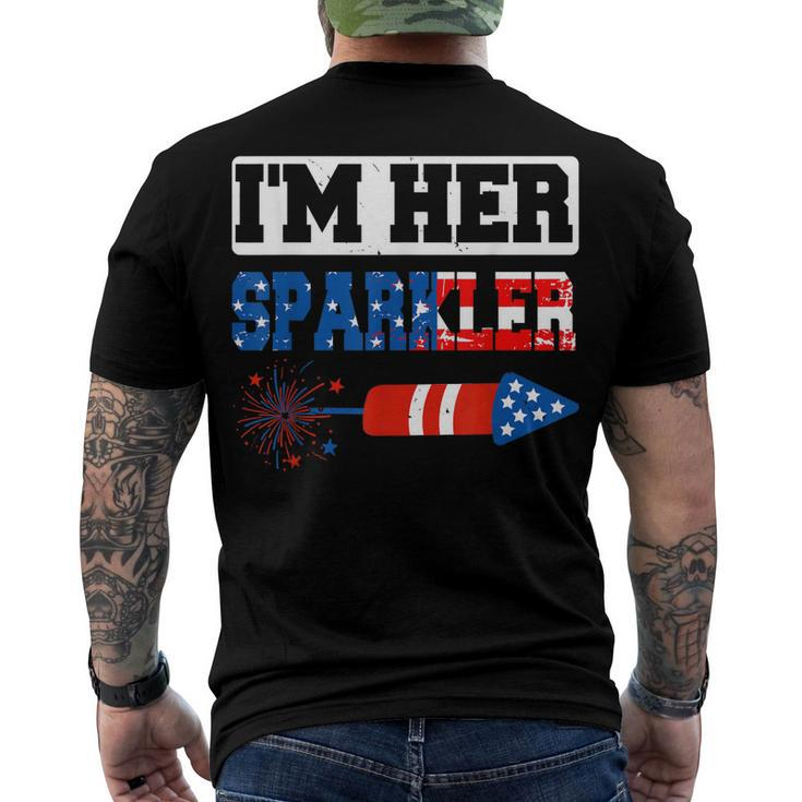 Im Her Sparkler 4Th Of July American Pride Matching Couple Men's T-shirt Back Print