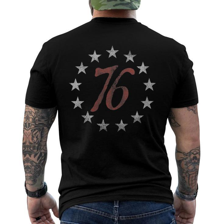 Womens The Spirit 76 Vintage Retro 4Th Of July Independence Day V-Neck Men's Back Print T-shirt