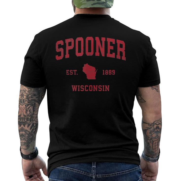 Spooner Wisconsin Wi Vintage Sports Red Print Men's Back Print T-shirt