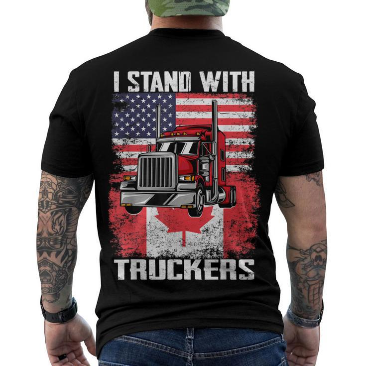 I Stand With Truckers - Truck Driver Freedom Convoy Support Men's T-shirt Back Print