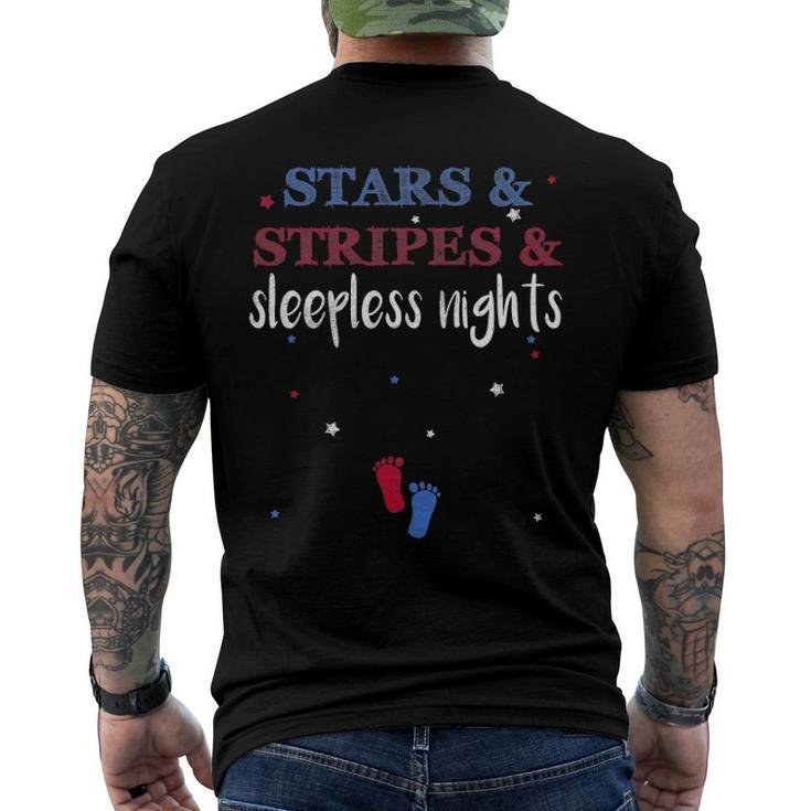 Stars And Stripes And Sleepless Nights July 4Th Of July Men's Back Print T-shirt