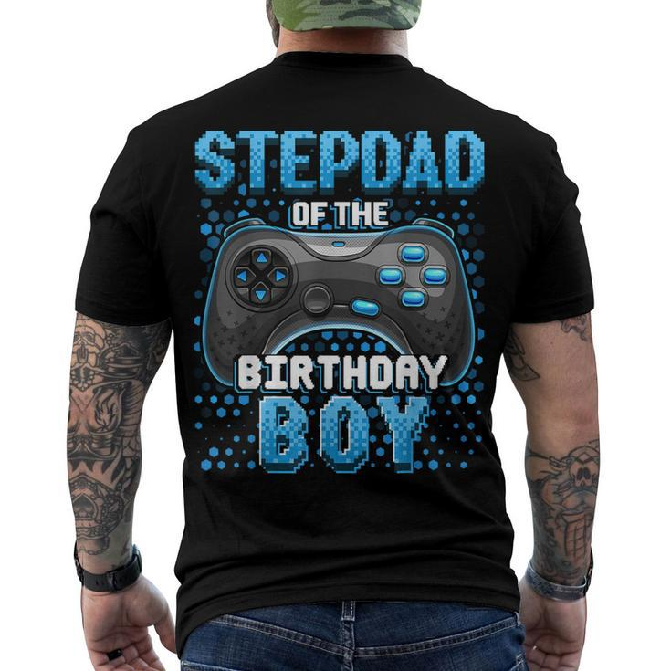 Stepdad Of The Birthday Boy Matching Family Video Game Party Men's T-shirt Back Print