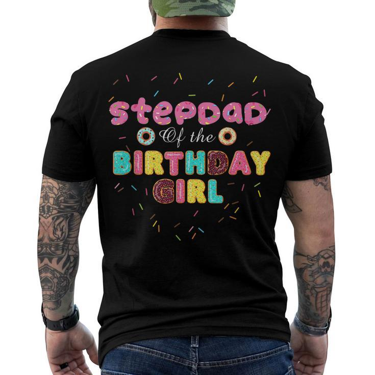 Stepdad Of The Birthday Girl Donut Birthday Men's T-shirt Back Print