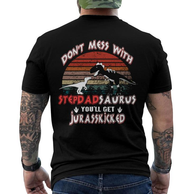 Stepdad Dinosaur  Men's Crewneck Short Sleeve Back Print T-shirt