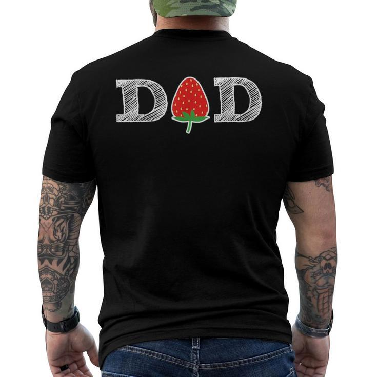 Strawberry Dad Fruit Berry Fathers Day Men's Back Print T-shirt