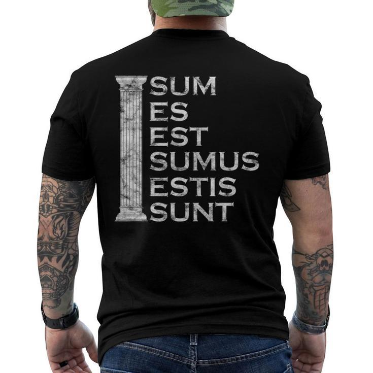 Sum Es Est Sumus Estis Sunt - Latin Teacher Men's Back Print T-shirt