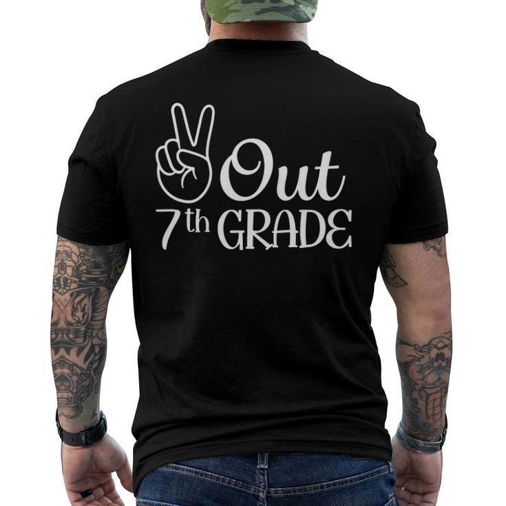 Summer Last Day Of School Graduation Peace Out 7Th Grade Men's Back Print T-shirt