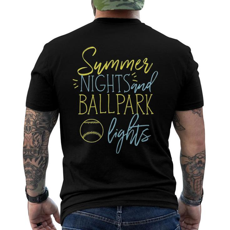 Summer Nights And Ball Park Lights Baseball Fans Men's Back Print T-shirt
