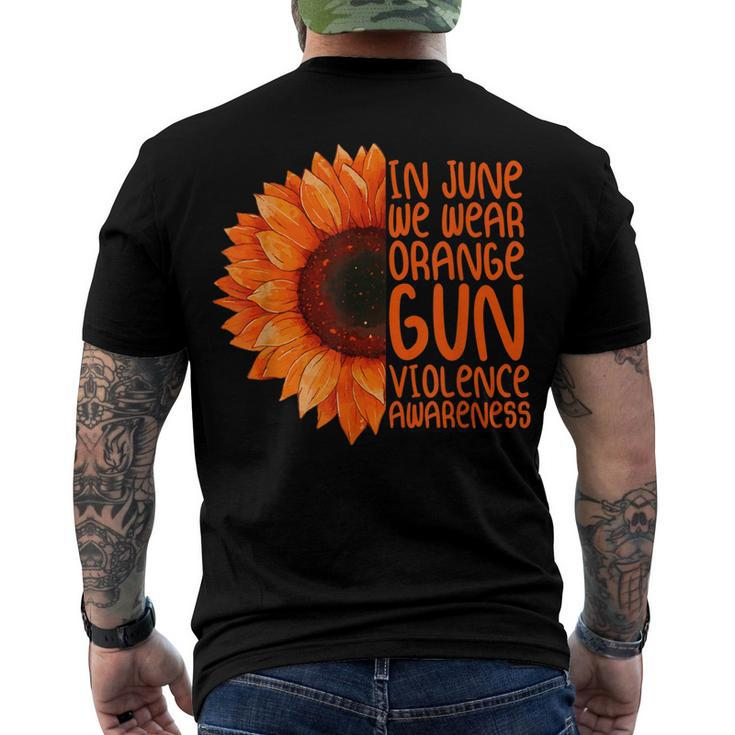 Sunflower In June We Wear Orange Gun Violence Awareness Day Men's Back Print T-shirt