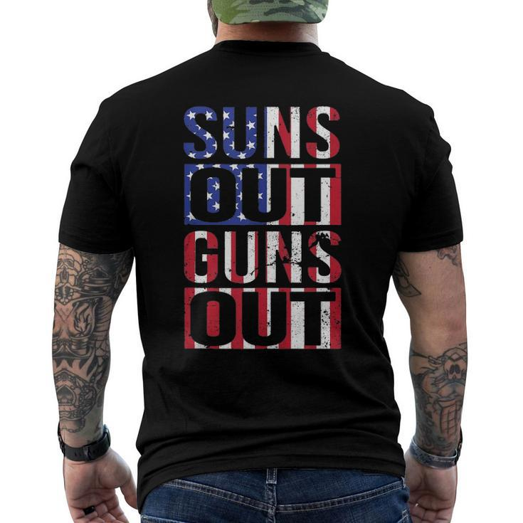 Suns Out Guns Out Fourth Of July Muscles Men's Back Print T-shirt