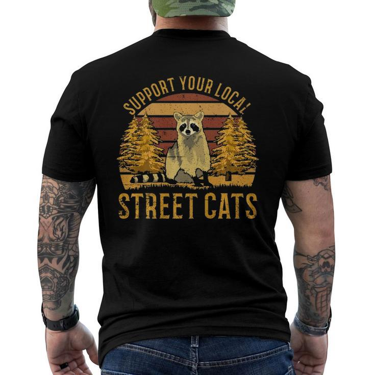 Support Your Local Street Catsraccoon Sunset Men's Back Print T-shirt