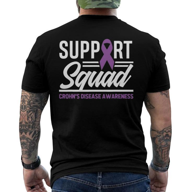 Support Squad Crohns Disease Warrior Crohns Awareness Men's Crewneck Short Sleeve Back Print T-shirt