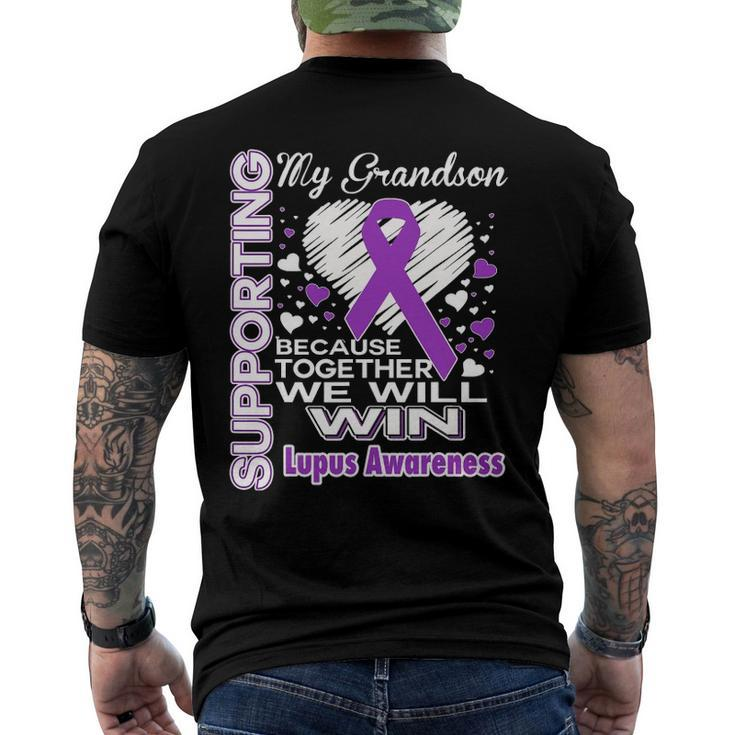 Supporting My Grandson - Lupus Awareness Men's Back Print T-shirt