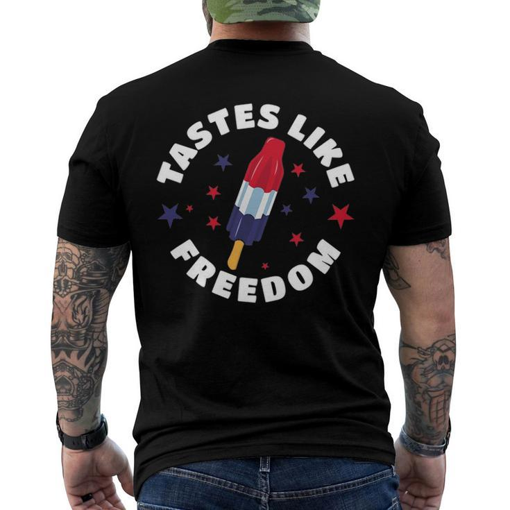 Tastes Like Freedom Red White Blue 4Th Of July Party Men's Back Print T-shirt