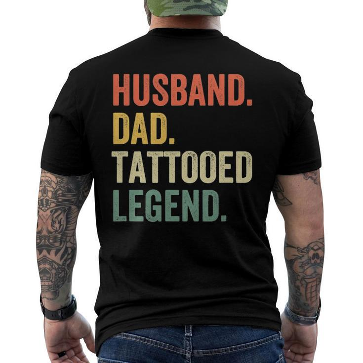 Mens Tattoo Husband Dad Tattooed Legend Vintage Men's Back Print T-shirt
