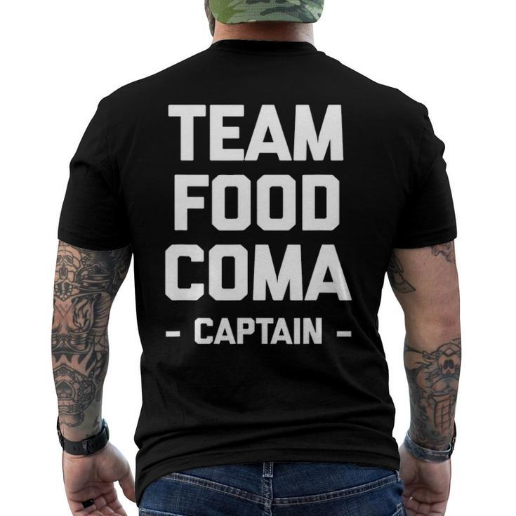 Team Food Coma Captain Saying Sarcastic Cool Men's Back Print T-shirt