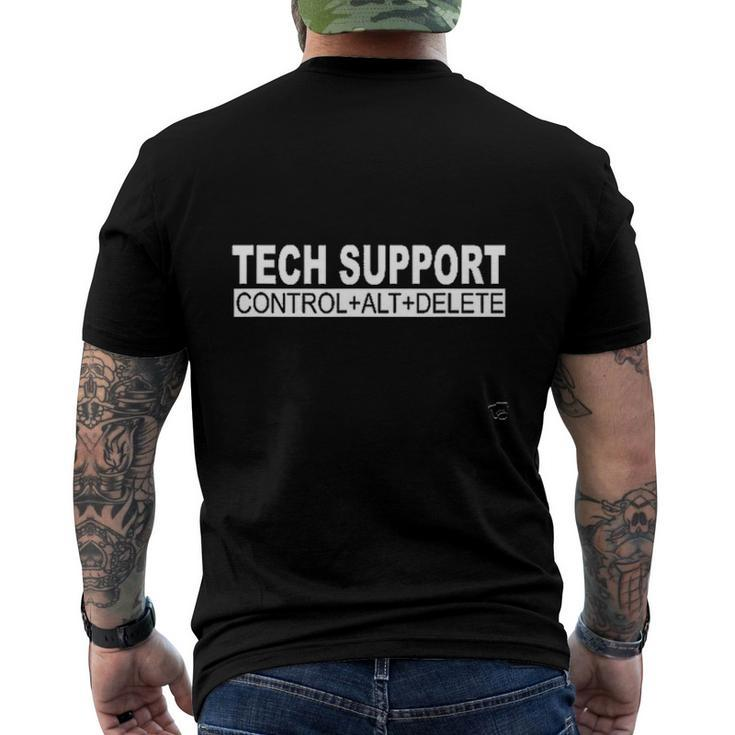Tech Support Control Alt Delete Geek Tech Men's Back Print T-shirt