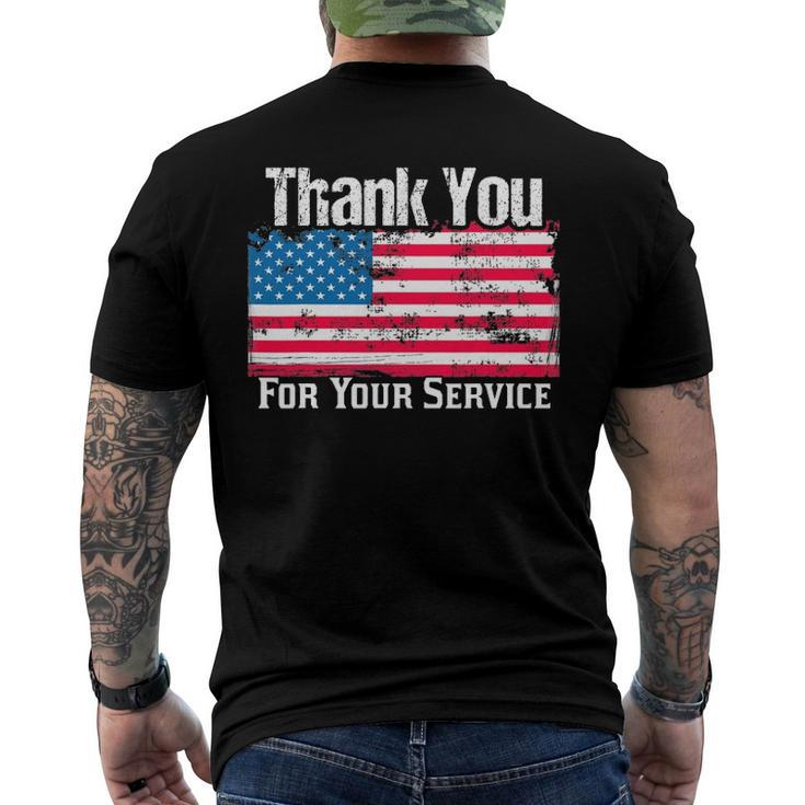 Thank You For Your Servicemilitary Policeman Fireman Men's Back Print T-shirt