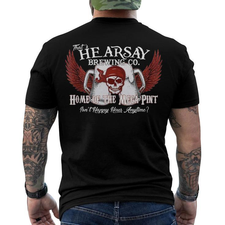 Thats Hearsay Brewing Co Home Of The Mega Pint Skull Men's Back Print T-shirt
