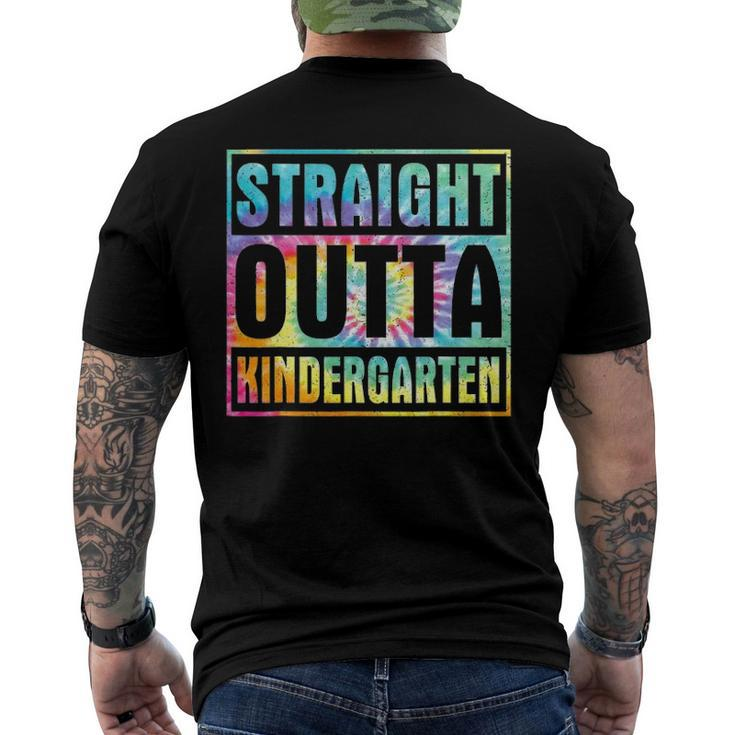 Tie Dye Straight Outta Kindergarten Class Of 2022 Graduation Men's Back Print T-shirt