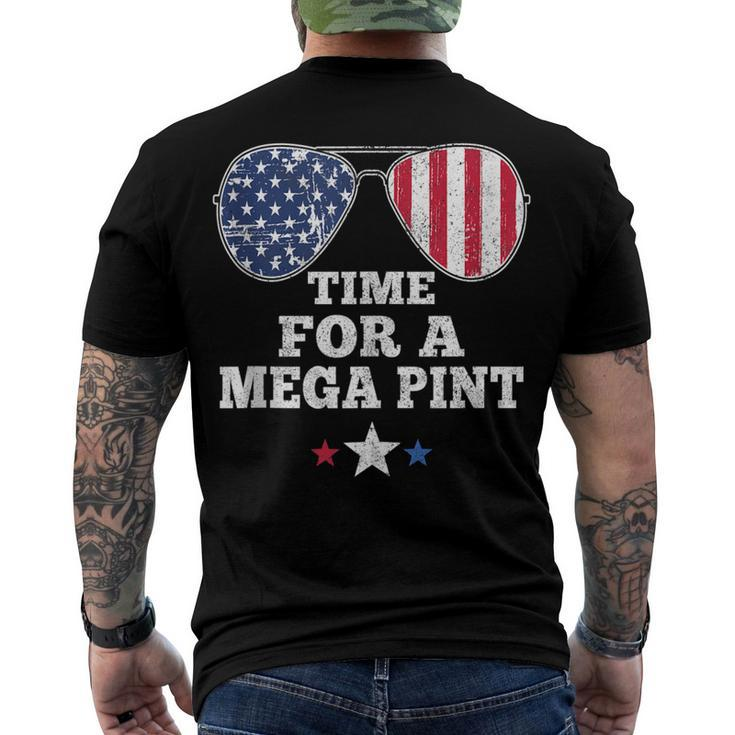 Time For A Mega Pint 4Th Of July Patriotic Sunglasses Men's T-shirt Back Print