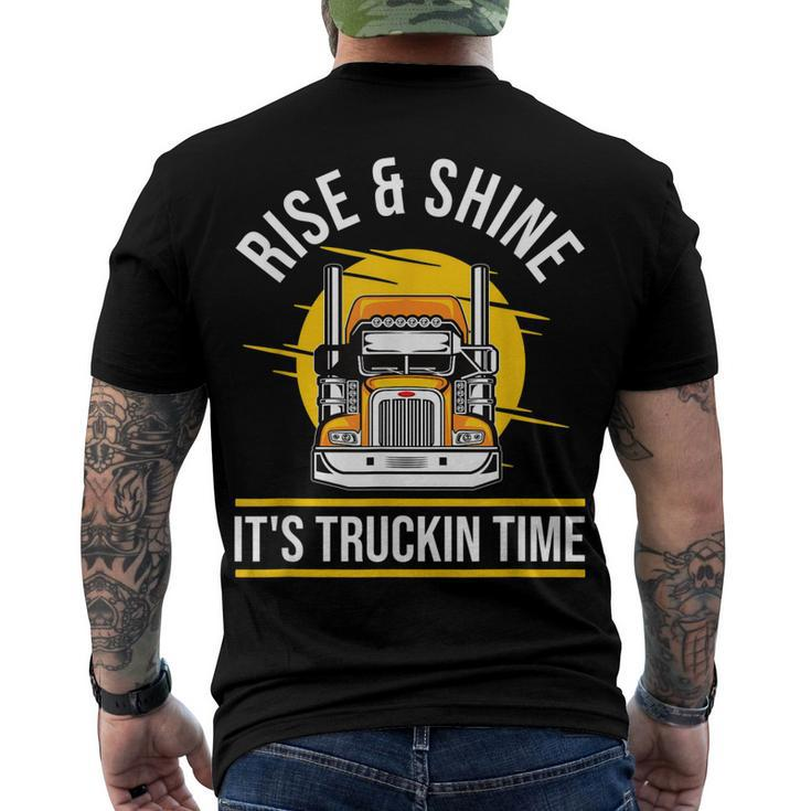 Trucker - 18 Wheeler Freighter Truck Driver Men's T-shirt Back Print