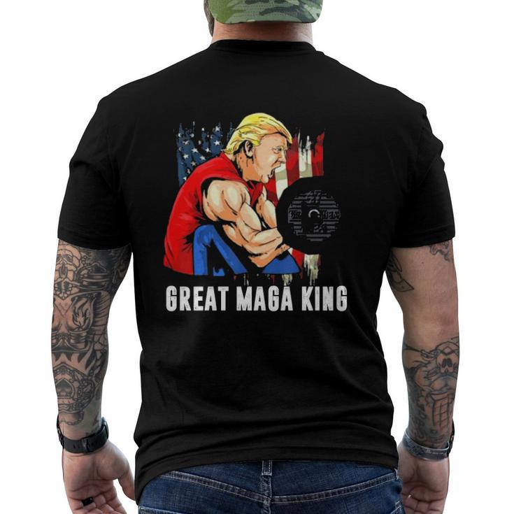 Trump Muscle Old The Great Maga King Ultra Maga Patriotic Flag Us Men's Back Print T-shirt